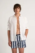 CALIFORNIA - Large stripes print navy swimshorts