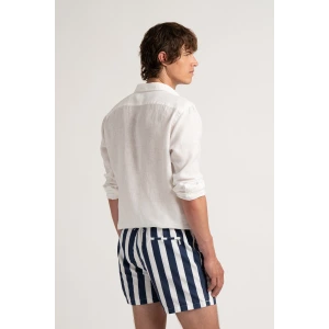 CALIFORNIA - Large stripes print navy swimshorts
