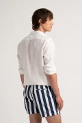 CALIFORNIA - Large stripes print navy swimshorts