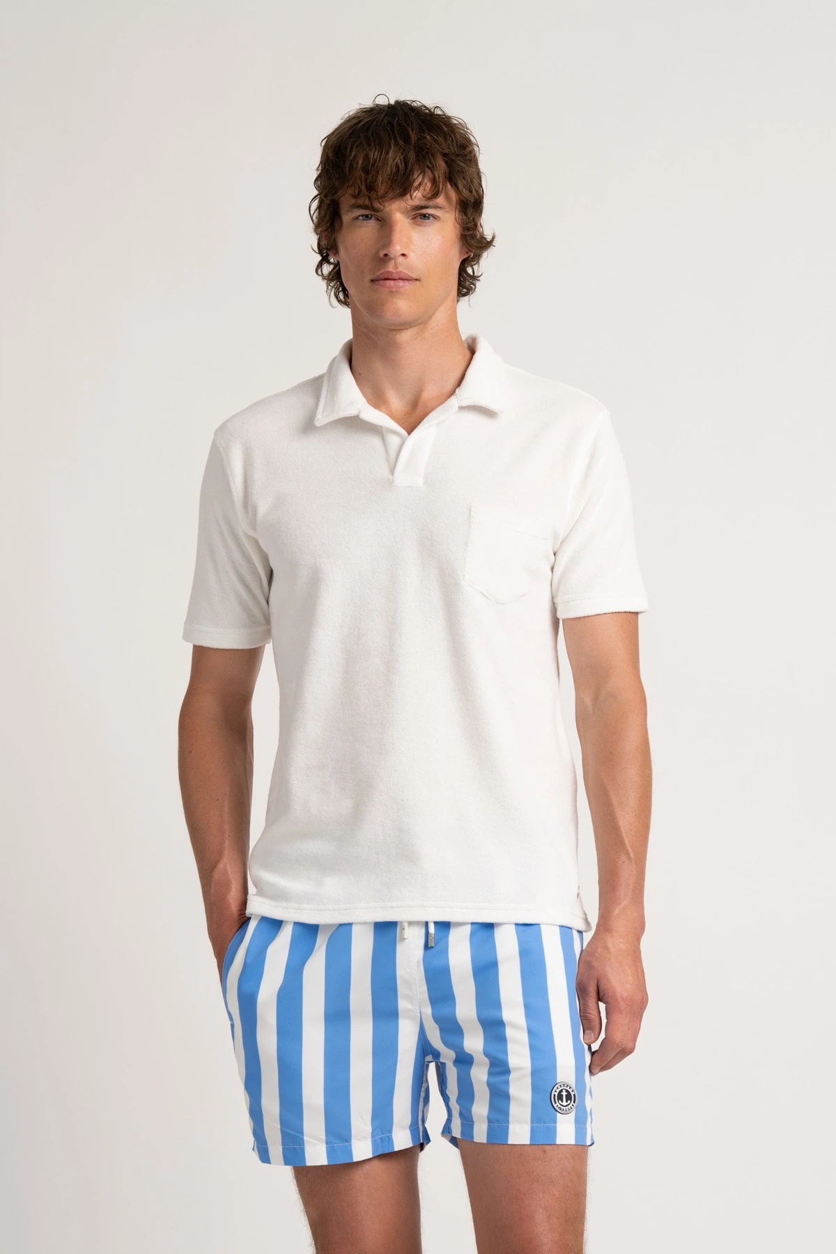 CALIFORNIA - Large stripes print ocean swimshorts