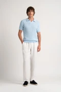 ELIH - Fine knit polo sky blue