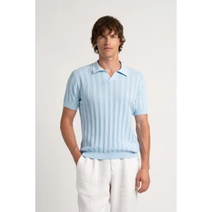 ELIH - Fine knit polo sky blue