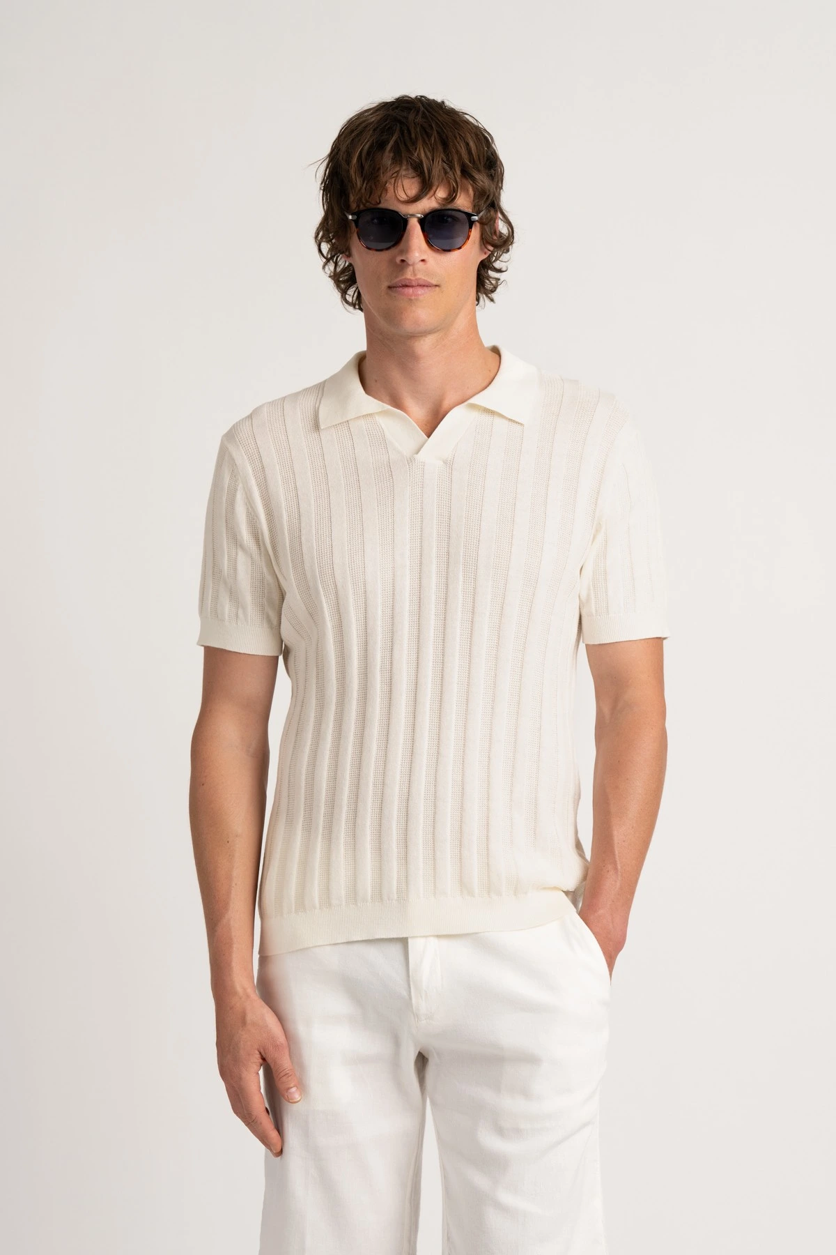 ELIH - Fine knit polo ecru