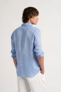 Plain blue color long sleeves shirt for men | Quality brand Europann