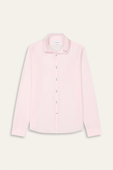 Chemise Homme manches longues unie rose slimfit|Europann