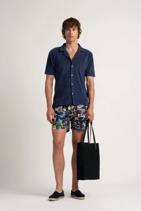 MIKA - navy blue sponge shirt