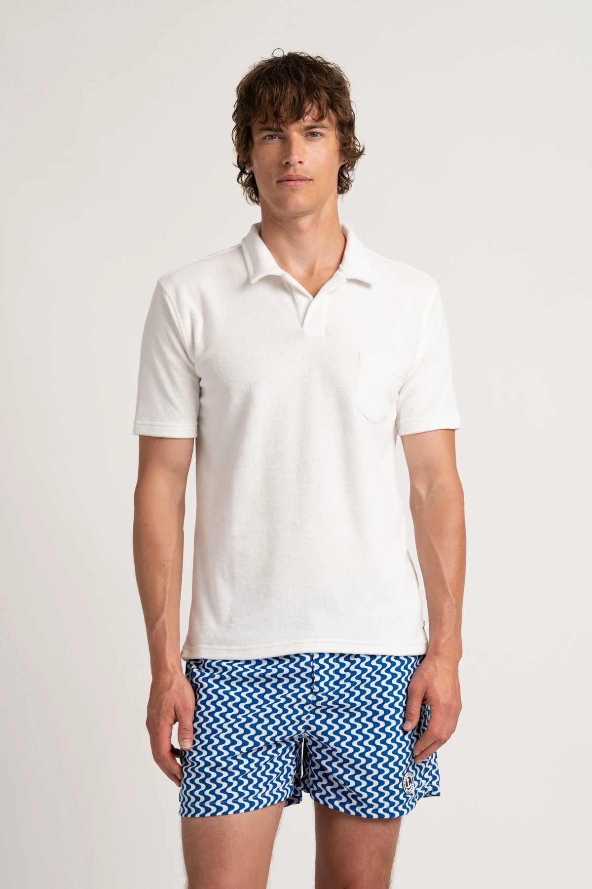 Polo tissu éponge blanc | Marque de qualité - Europann