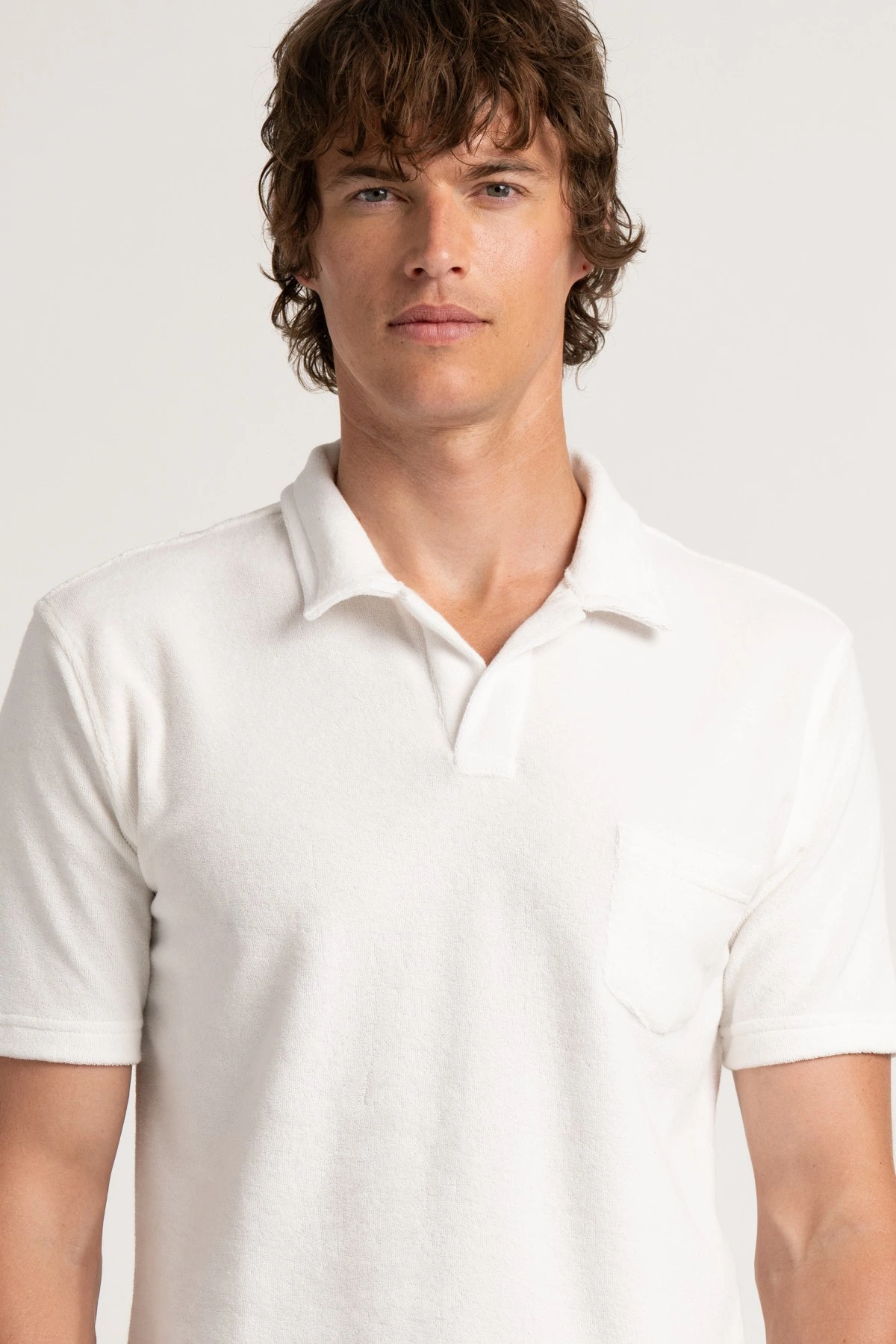 Polo tissu éponge blanc | Marque de qualité - Europann