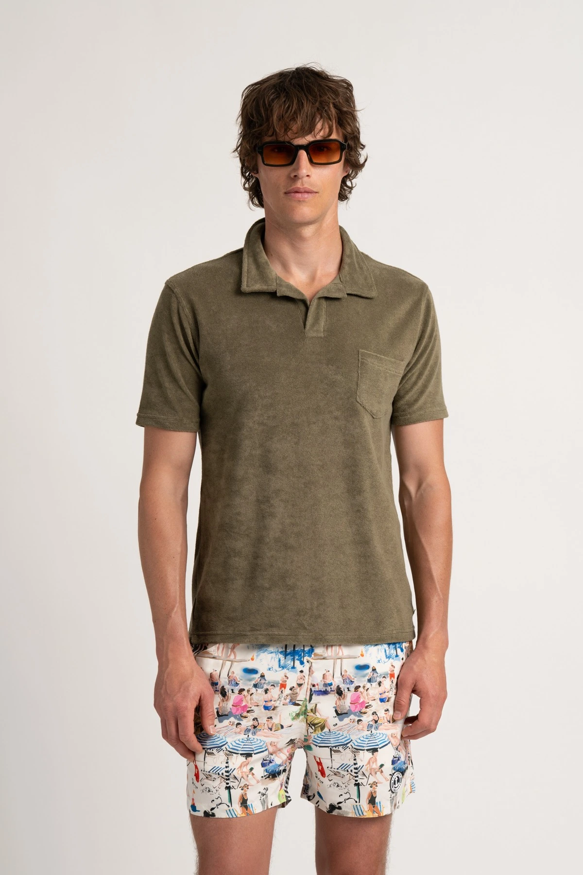 Polo tissu éponge vert kaki| Marque de qualité - Europann