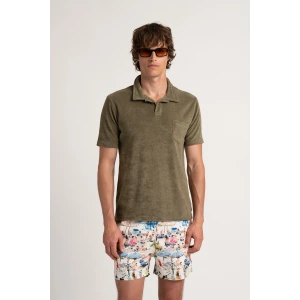 Kaki towelling polo for men | Quality brand Europann