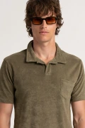 Kaki towelling polo for men | Quality brand Europann
