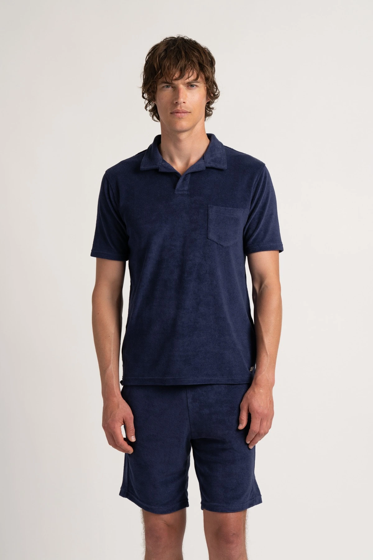 Polo tissu éponge bleu marine | Marque de qualité - Europann