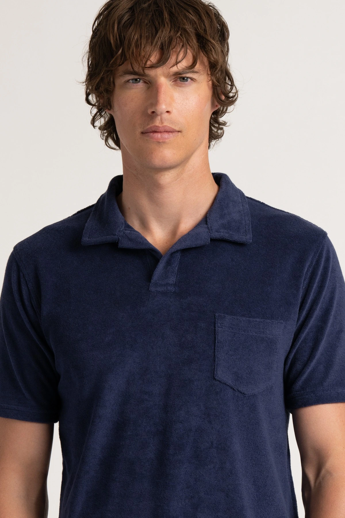 Navy towelling polo for men | Quality brand Europann