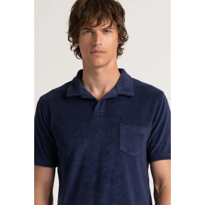 Navy towelling polo for men | Quality brand Europann