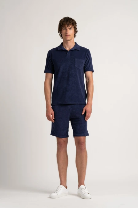 Polo tissu éponge bleu marine | Marque de qualité - Europann