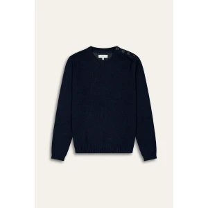 navy round sweater buttoned on the shoulder Quality brand Europann