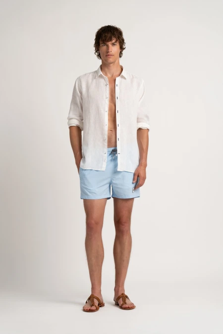 Short de bain uni bleu ciel homme|Maillot de qualité - Europann