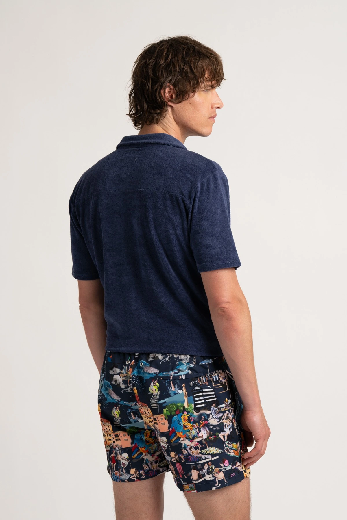 St Tropez prints ecru swim shorts for men Quality brand Europann