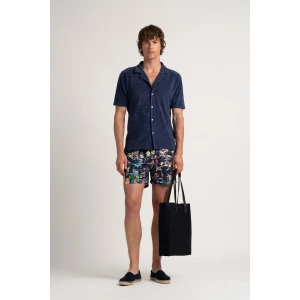 Short de bain bleu marine imprimé original St Tropez|Maillot de qualité - Europann