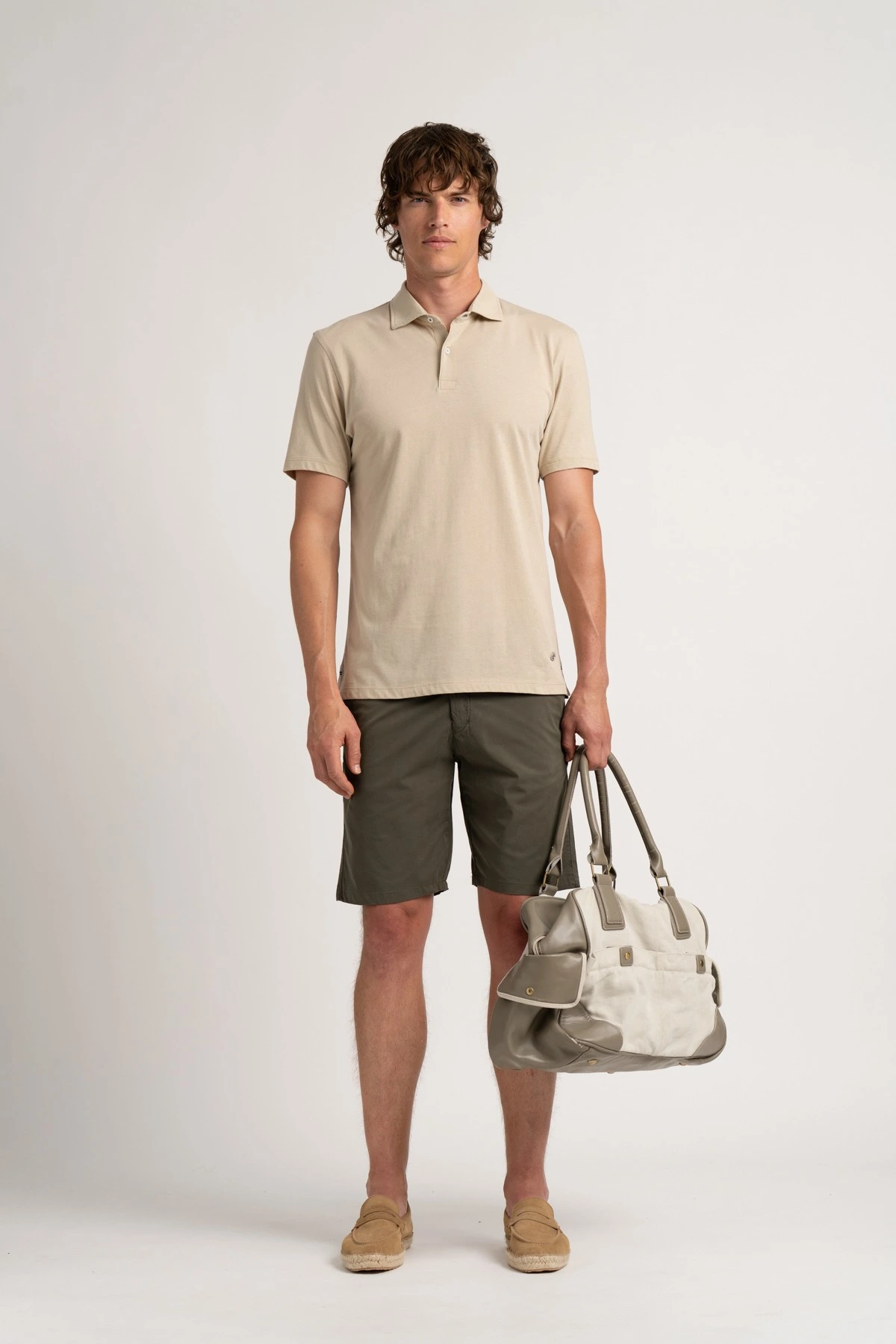 Cotton men's plain khaki bermuda |  Quality brand Europann