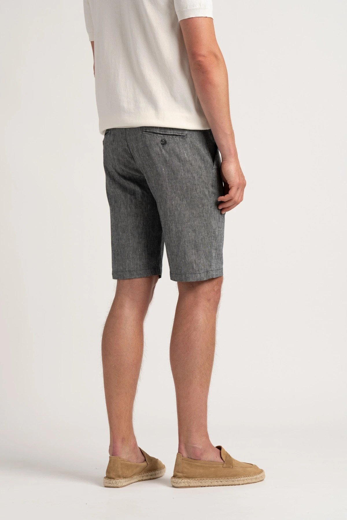 Bermuda en lin chiné coupe ajustée homme|Marque de qualité - Europann