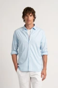 Chemise Homme manches longues unie bleu ciel slimfit|Europann