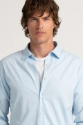 Chemise Homme manches longues unie bleu ciel slimfit|Europann