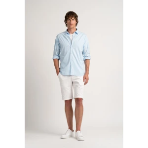Chemise Homme manches longues unie bleu ciel slimfit|Europann