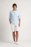 Chemise Homme manches longues unie bleu ciel slimfit|Europann