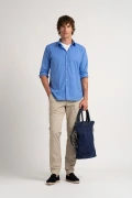Plain ocean blue color long sleeves shirt for men | Quality brand Europann