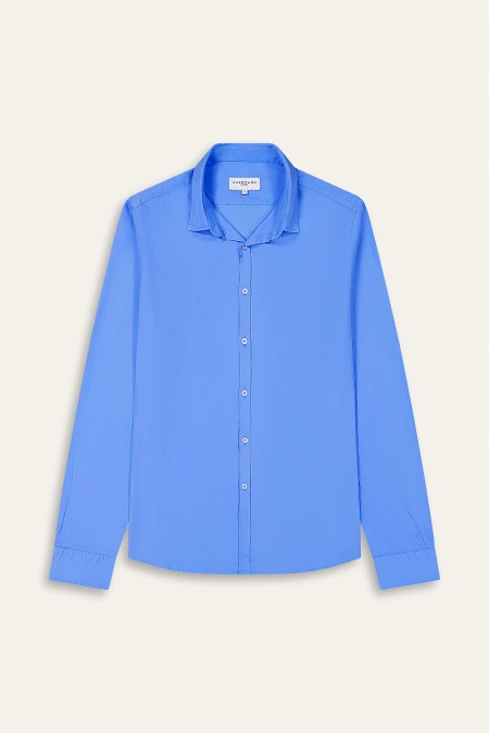 Plain ocean blue color long sleeves shirt for men | Quality brand Europann