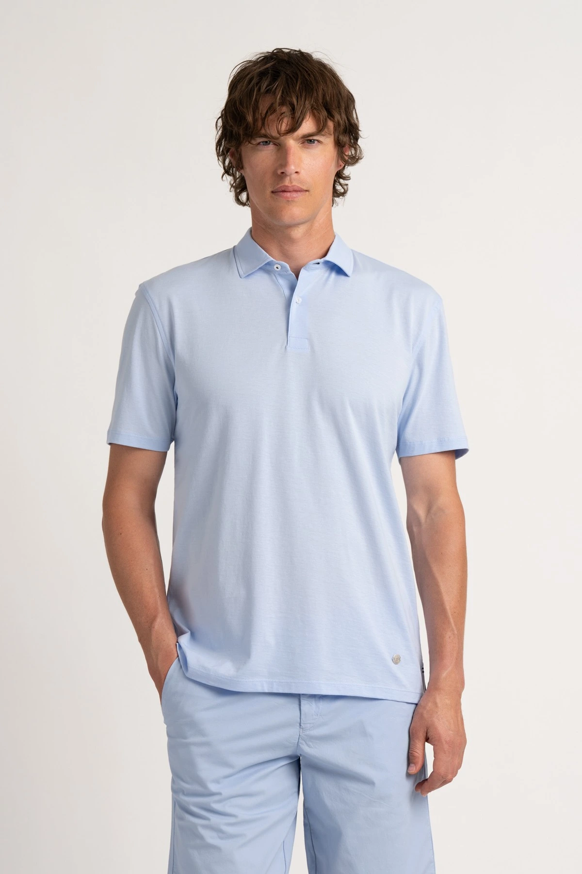 Sky blue color polo short sleeves polo for men|Quality brand Europann 