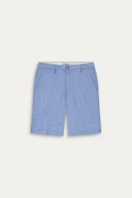 Linen-blended men's blue bermuda |  Quality brand Europann