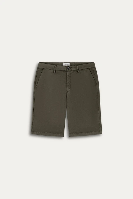 Cotton men's plain khaki bermuda |  Quality brand Europann
