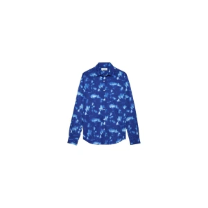 HADDOCK - Chemise en coton imprimé fleuri bleu
