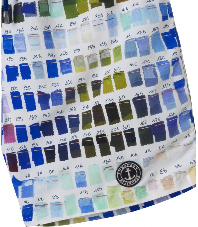 BORNEO- Pantaloncini da bagno con stampa Pantone, bianchi