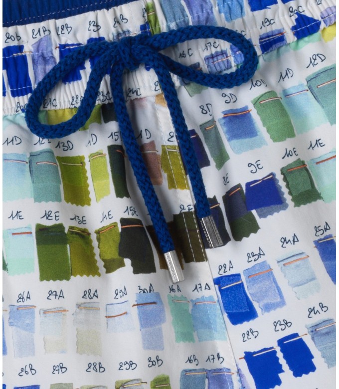 BORNEO- Pantaloncini da bagno con stampa Pantone, bianchi