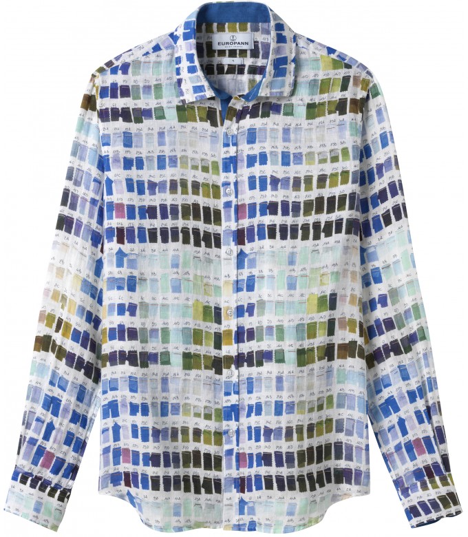 ROSS - Pantone's colors-print linen shirt white