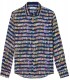 ROSS - Pantone's colors-print linen shirt navy