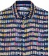 ROSS - Men's regular linen shirt in navy pantone print