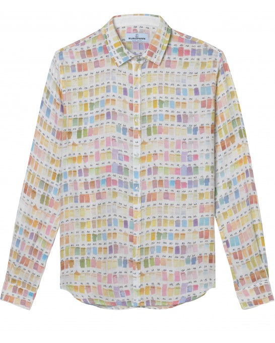 ROSS - Pantone's colors-print linen shirt pastel 