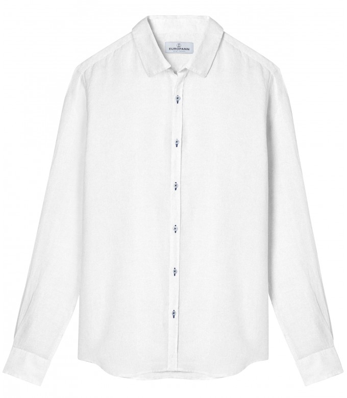 JONAS - Casual linen shirt, white 