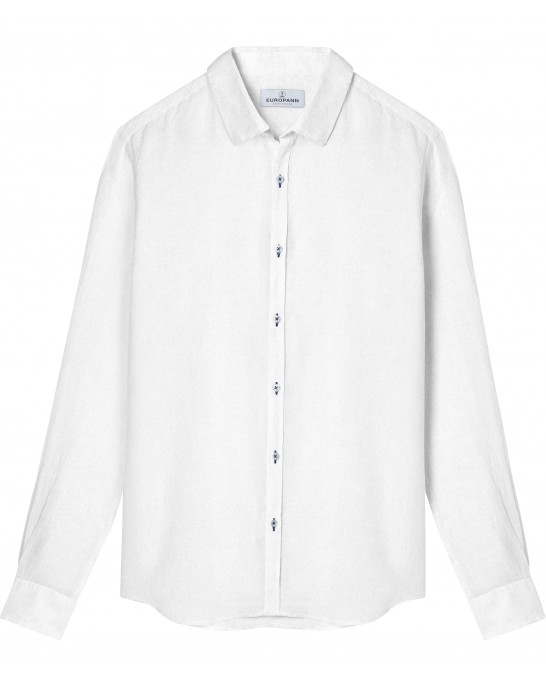 JONAS - Casual linen shirt, white 