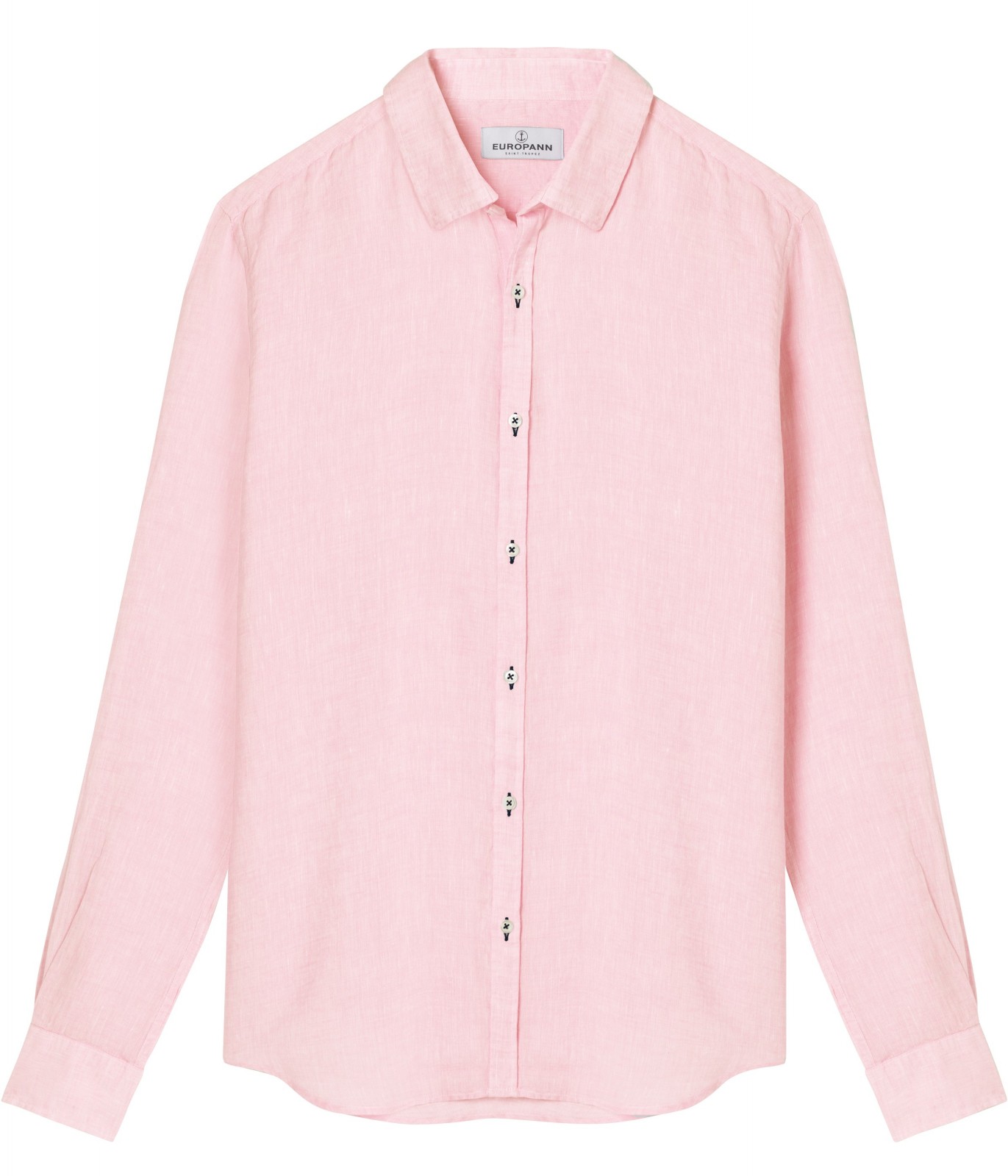 Jonas - Plain Linen Shirt Pink M Pink Europann