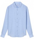JONAS - Plain linen shirt sky blue