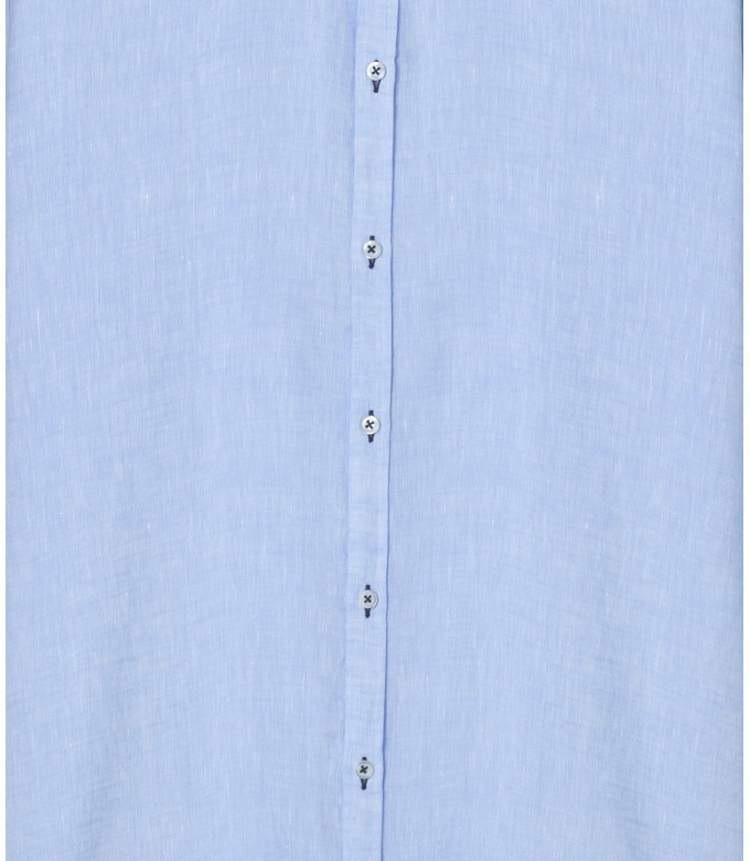 JONAS - Chemise unie lin chiné, ciel