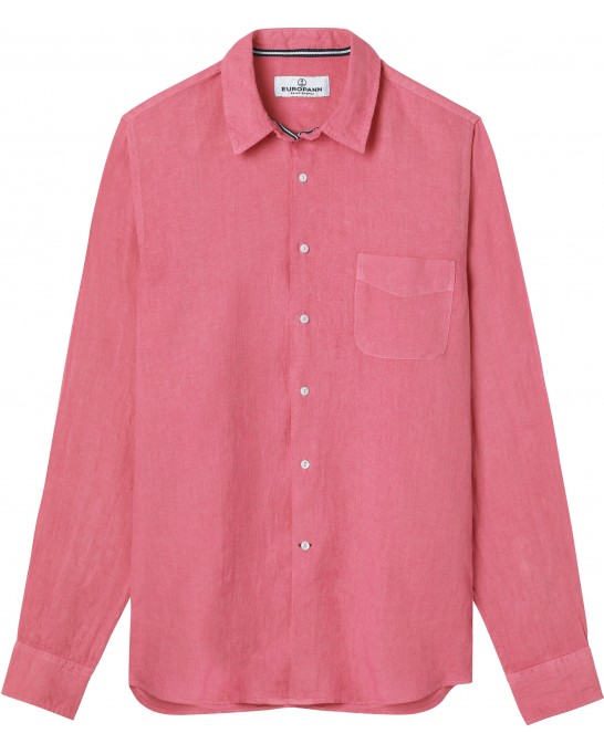fuchsia linen shirt
