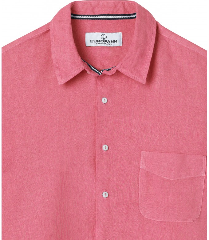 DIVA - Plain linen shirt fushia pink