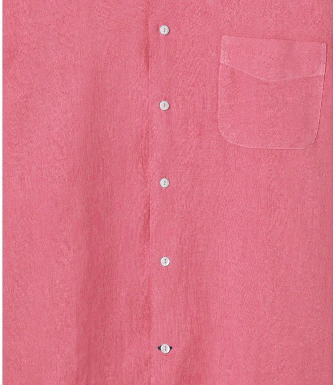 DIVA - Plain linen shirt fushia pink