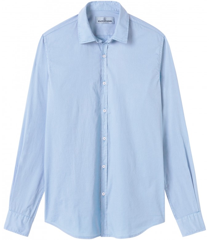 VARDY - Casual cotton-voile shirt, light blue 